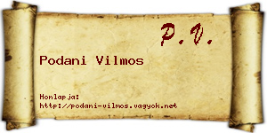 Podani Vilmos névjegykártya